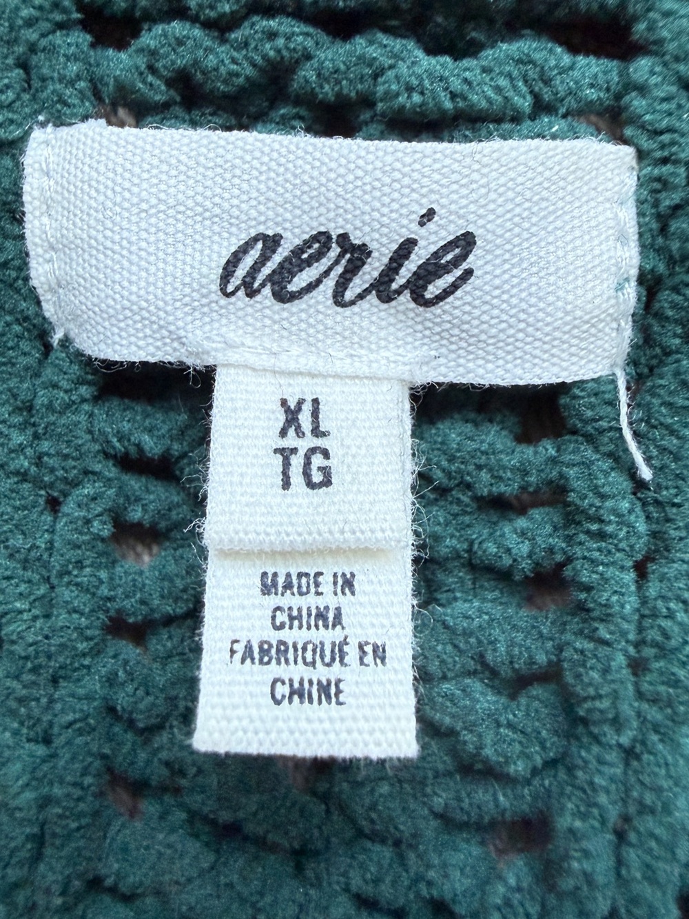 Aerie Cable Car Quarter Zip Sweater Forest Green Chunky Knit Oversized XL - Picture 6 of 11